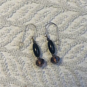 Elegant Black and Brown Dangle Earrings